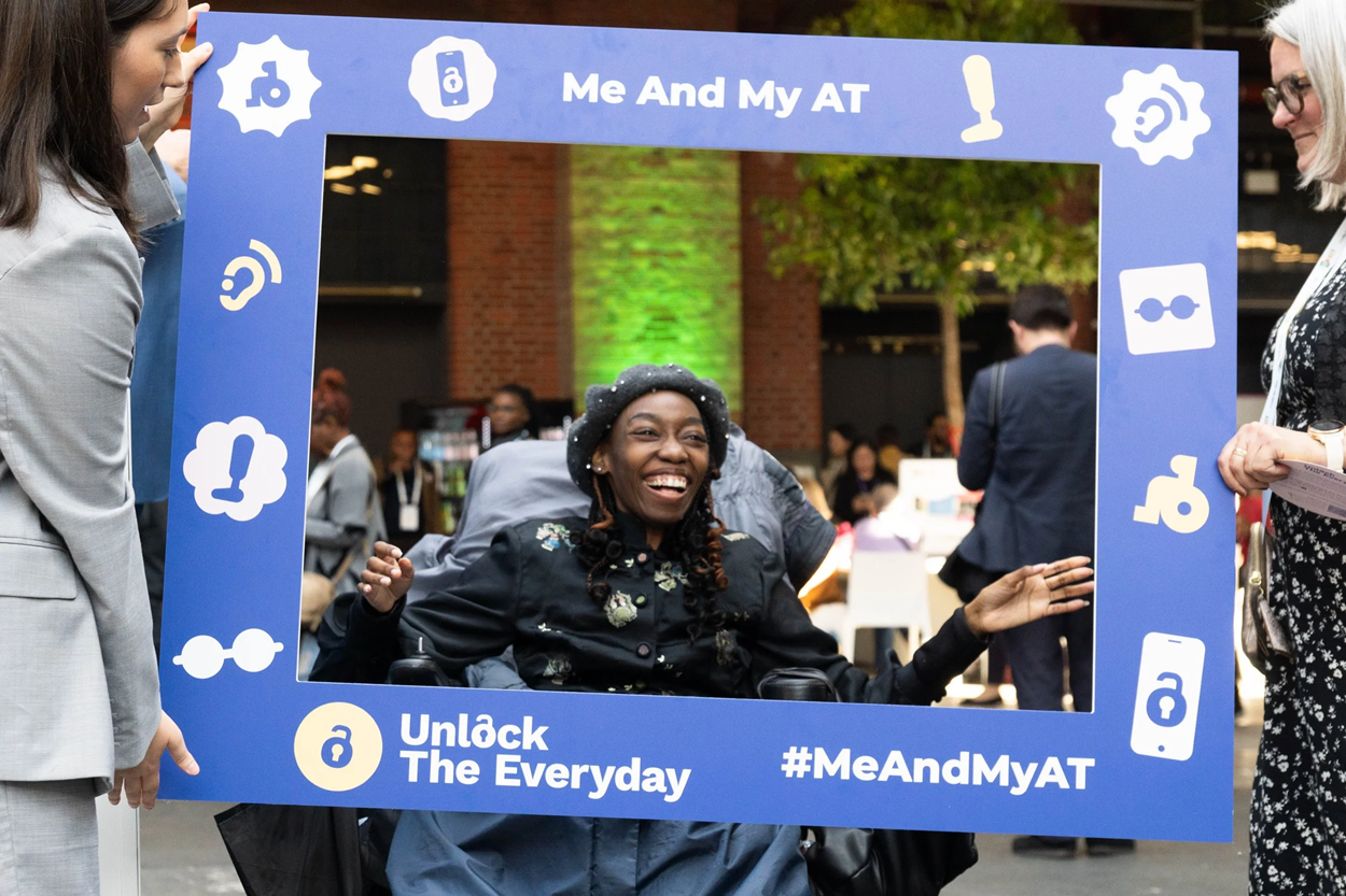 Grace Matu, disability rights advocate, taking part in the Me And My AT challenge during GDS 2025. Photo credit: Sören Koopmann