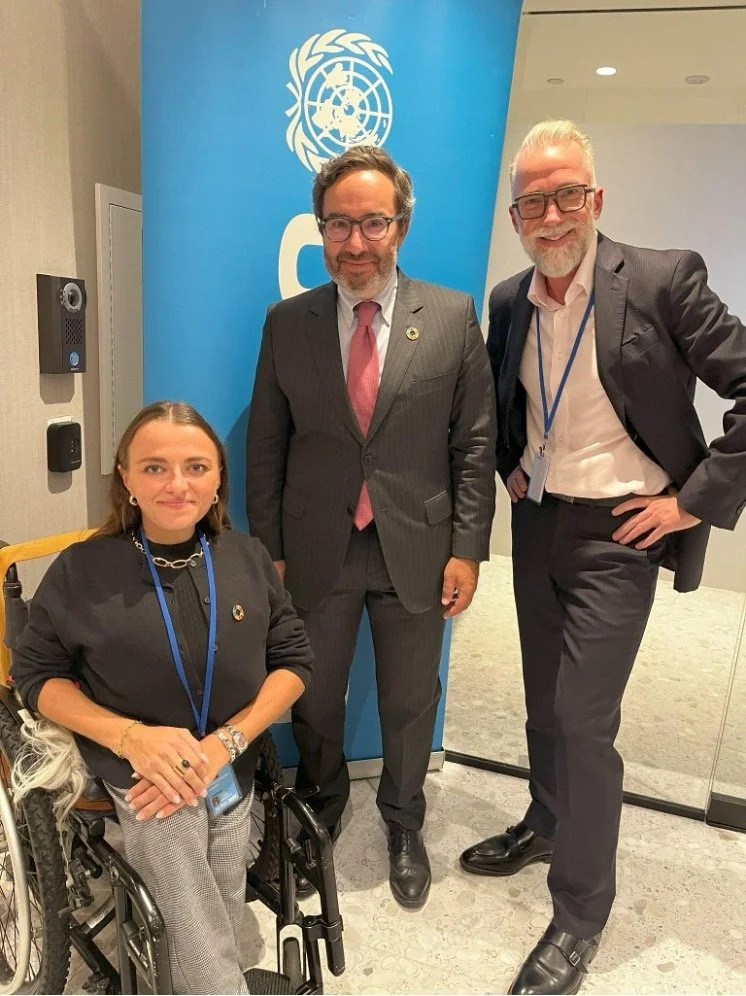 Leopoldine with Jorge Moreira da Silva, Executive Director of UNOPS, and Pascal Bijleveld, CEO of ATscale, at the UNOPS Hosted Engagements Reception.