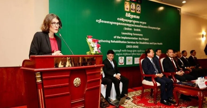Soleine Scotney, Country Director of CHAI Cambodia, speaking at the launch event.