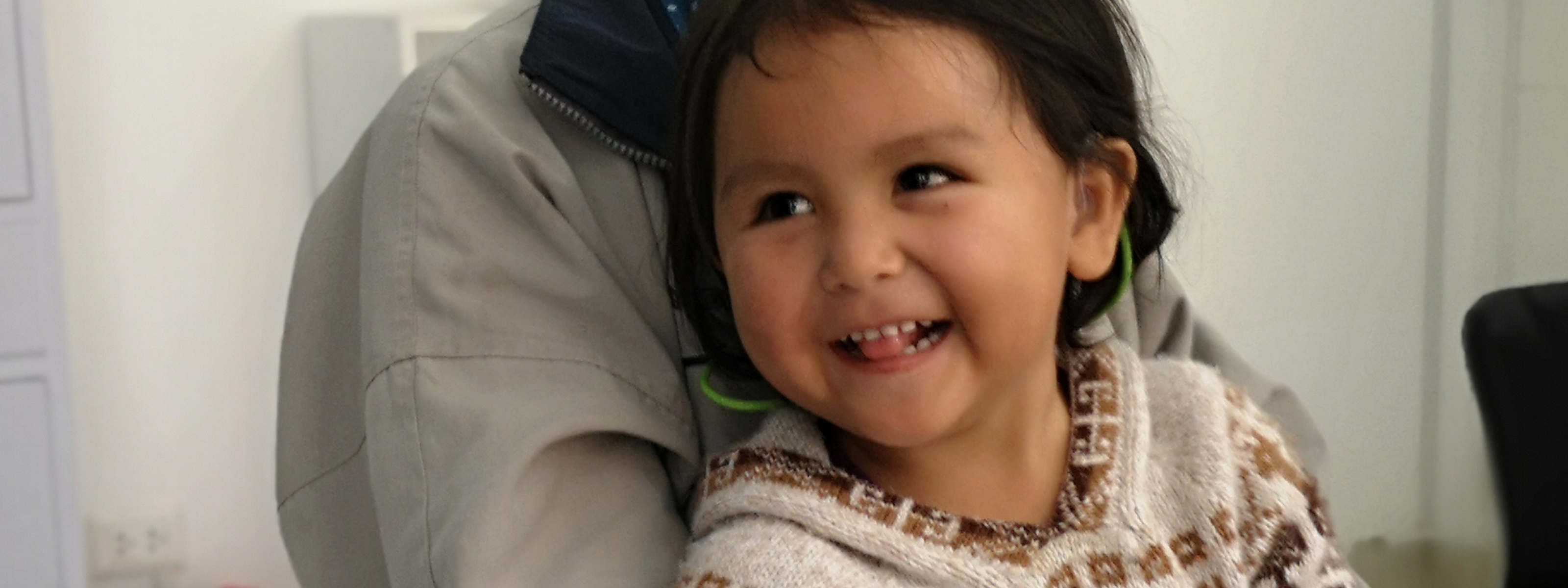 When Danna (2) arrived at the World Wide Hearing hearing clinic, she was very serious and silent. After having her hearing aids fitted, she began to smile and giggle and laugh.